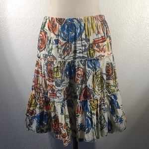 Whitley by Johnny Was Euro Cotton Block Print Flora Skirt S NWT